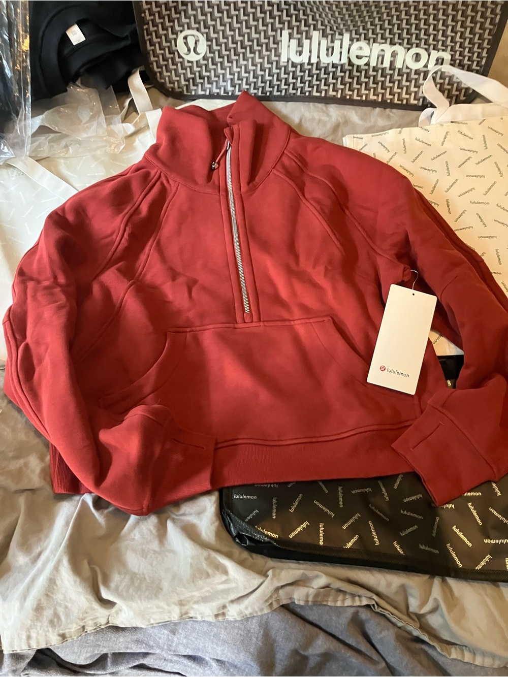 NWT Lululemon Scuba Oversized Funnel Neck, XS/S, Terra Orange